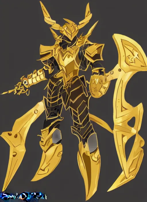 Image similar to gold paladin by kekai kotaki