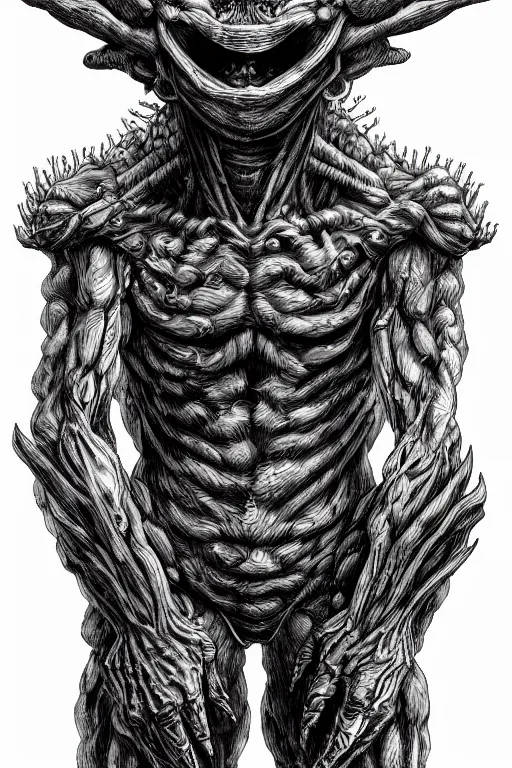 Image similar to pepper humanoid figure monster, symmetrical, highly detailed, digital art, sharp focus, trending on art station, kentaro miura manga art style