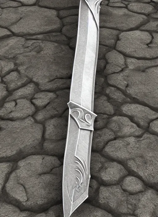 Image similar to epic fantasy sword, Proto-Slavic mythology, white background, detailed and realistic, 4k, artstation, octane render