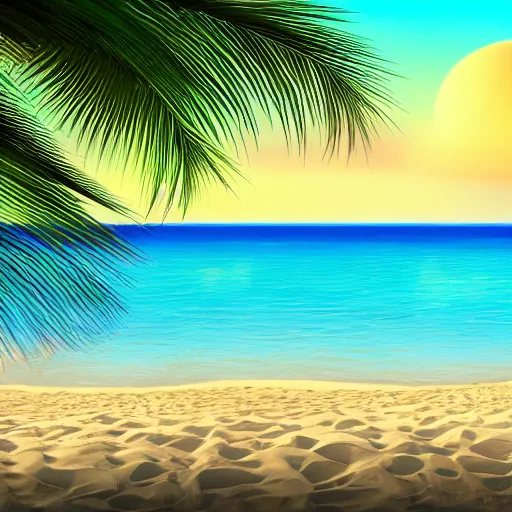 Image similar to very relaxing beach image hd, fully detailed, realistic