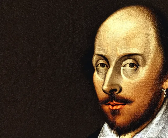 Image similar to 4 k hd, high detail photograph of william shakespeare, shot with sigma f / 4. 2, 2 5 0 mm sharp lens, wide shot, consistent, isometric view, volumetric lighting, high level texture render