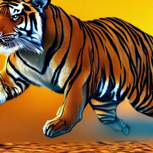 Prompt: “tiger running, photorealism, hyper realism, 4k, 8k”