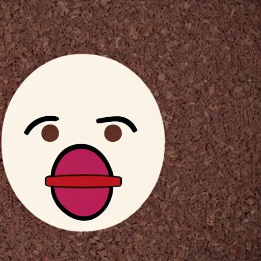 Prompt: a photo of laughing poop emoji