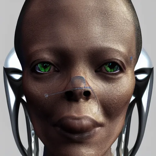 Image similar to photorealistic!! Anlysis of a human face with complex alien tools, 8k, photorealistic