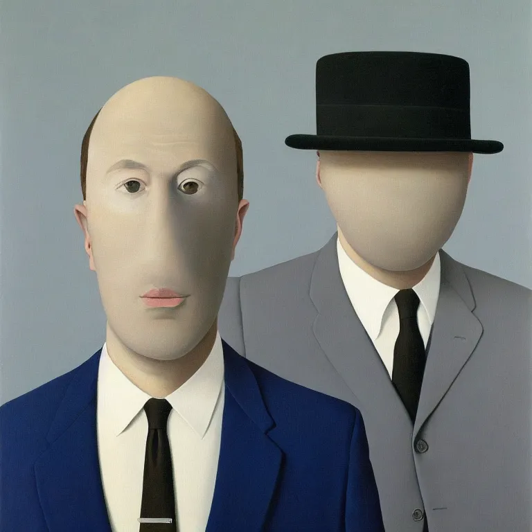 portrait of man in a suit with hidden face by rene | Stable Diffusion ...