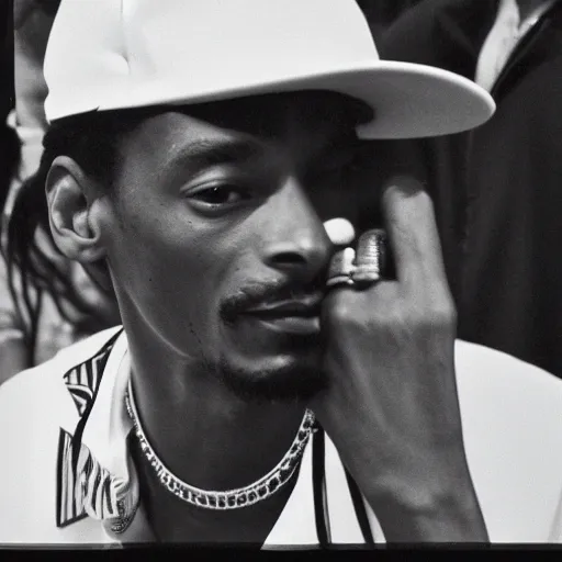 Prompt: 1990s Hi-8 footage of Snoop Dogg in High School, candid portrait photograph, 40mm
