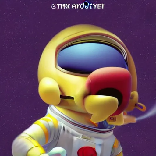 Image similar to astronaut dog character by Disney Pixar Animation Studios, dark background