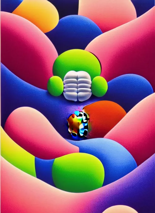 Prompt: macbook by shusei nagaoka, kaws, david rudnick, airbrush on canvas, pastell colours, cell shaded, 8 k