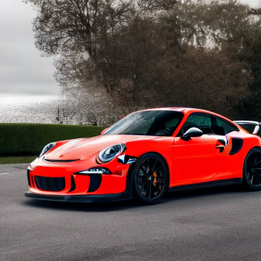 Image similar to a black porsche 9 1 1 gt 3, photo, 4 k