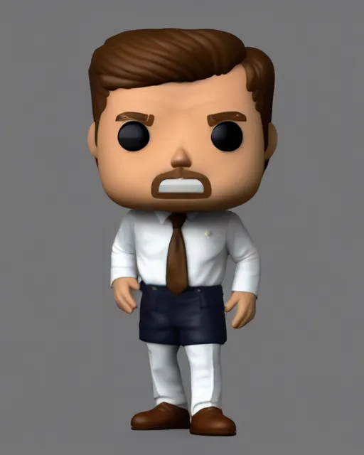 Image similar to full body 3d render of john f kennedy as a funko pop, studio lighting, white background, blender, trending on artstation, 8k, highly detailed