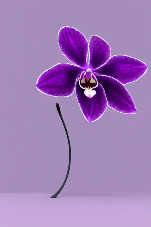 Image similar to a purple and blue orchid, a computer rendering by agnes lawrence pelton, featured on polycount, computer art, rendered in cinema 4 d, octane render, rendered in maya