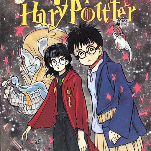 Image similar to harry potter manga cover by akira toriyama