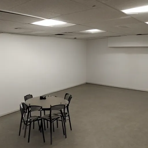 Image similar to A 10ft by 10ft room empty except for a table in the middle