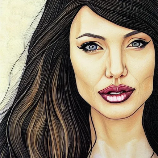 Image similar to “Angelina Jolie portrait, Audrey Kawasaki”