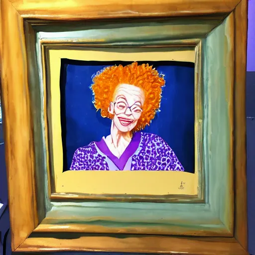 Prompt: Still life artistic painting of Ms. Frizzle