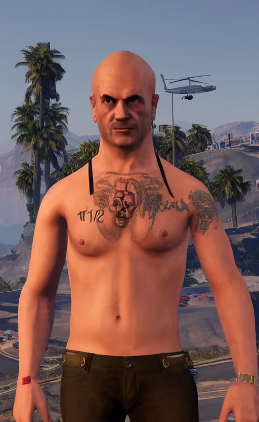 Prompt: matt demon as a gtav character, detailed