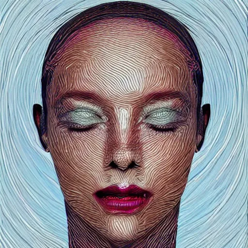 Prompt: the sort of art that ai thinks would look really beautiful to a human, but actually makes people quite uncomfortable.