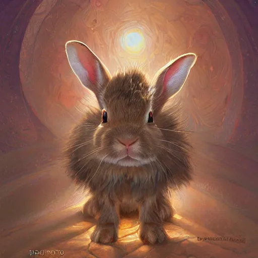 Image similar to Brown dwarf bunny rabbit with white nose as a fantasy D&D character, portrait art by Donato Giancola and James Gurney, digital art, trending on artstation