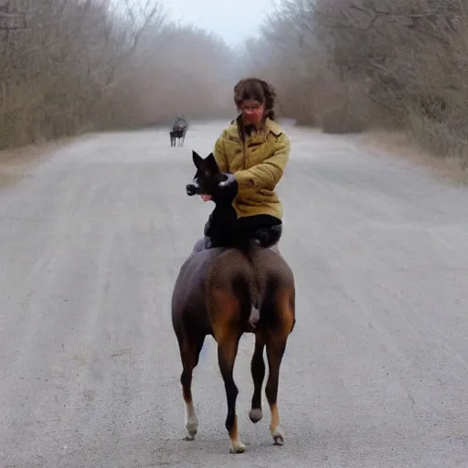 Prompt: chihuahua riding a horse