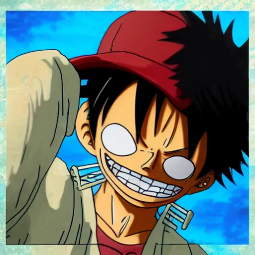 Image similar to a realistic photo of Luffy,