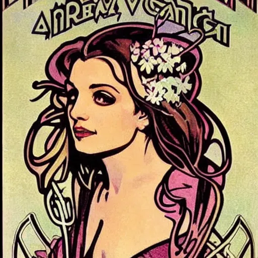 Image similar to Britney Spears art nouveau Alphonse Mucha