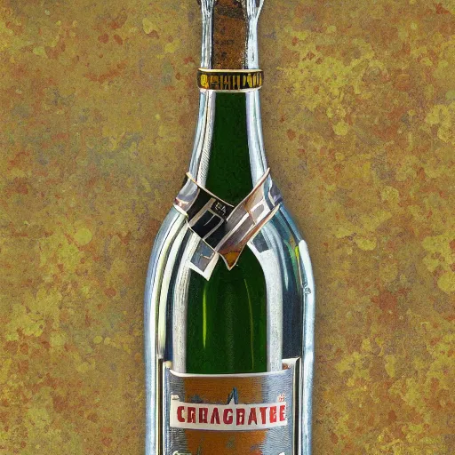 Image similar to portrait of a ( corvette ) ( champagne bottle ) hybrid, digital art