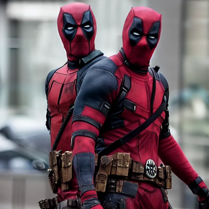 Image similar to film still of Idris Elba as Deadpool in new Marvel film, photorealistic 4k