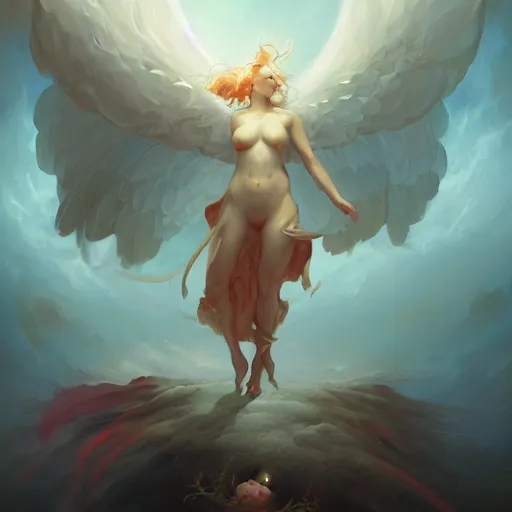 Image similar to angel of love by Peter Mohrbacher, artstation