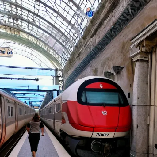 Image similar to gigant clock. train. train. train. trenitalia. genova. time.