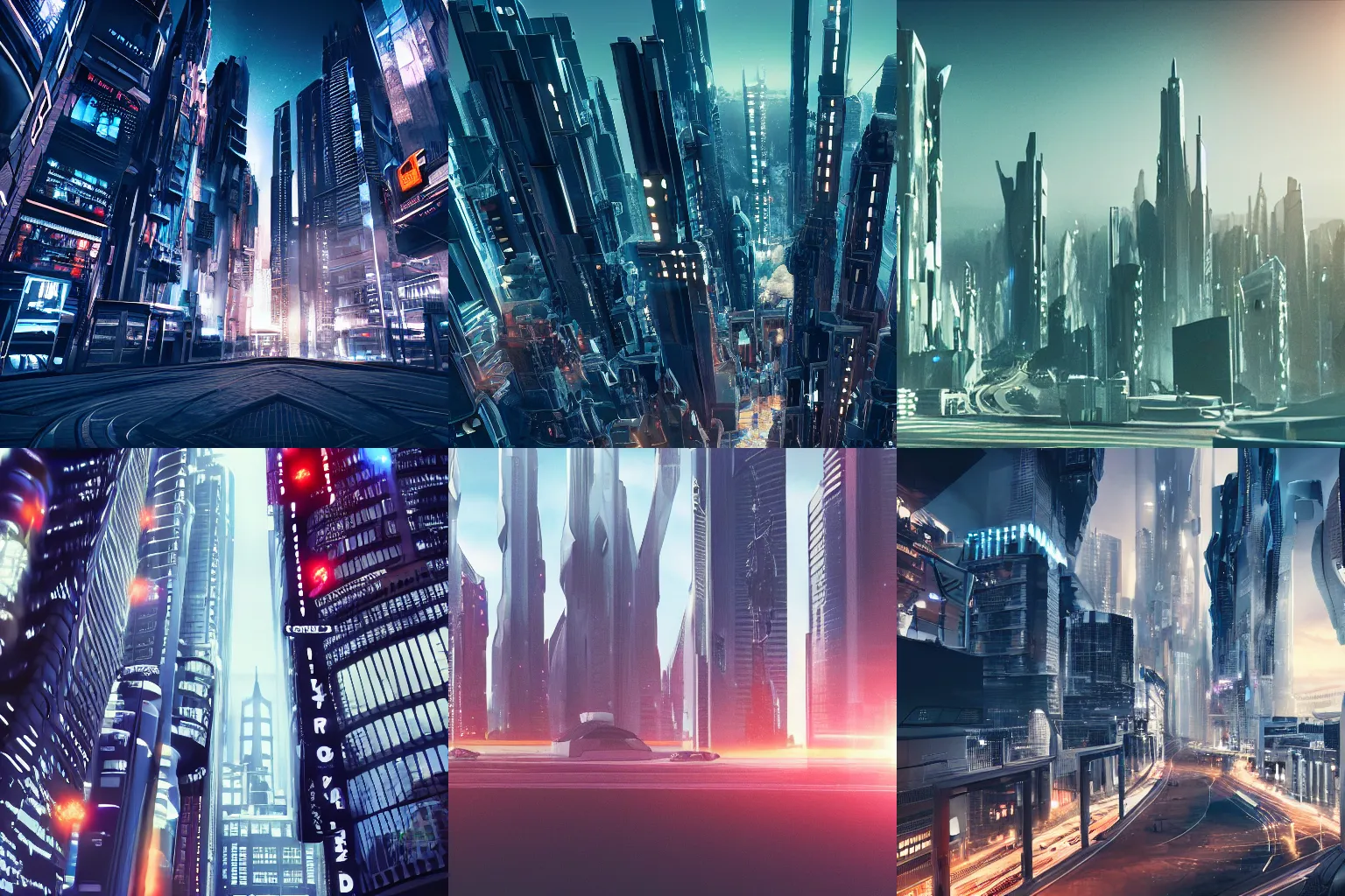 Prompt: cinematic film still of a futuristic city