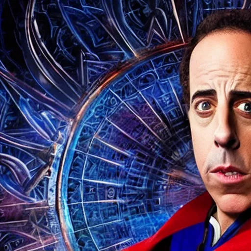 Image similar to film still of Jerry Seinfeld as Doctor Strange in the Multiverse of Madness