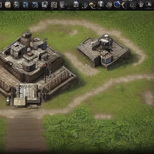 Image similar to photorealistic rimworld base