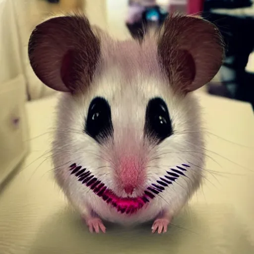 Image similar to hamster with joker makeup