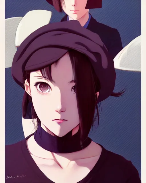 Image similar to girl with a beret | | very very anime!!!, fine - face, audrey plaza, realistic shaded perfect face, fine details. anime. realistic shaded lighting poster by ilya kuvshinov katsuhiro otomo ghost - in - the - shell, magali villeneuve, artgerm, jeremy lipkin and michael garmash and rob rey