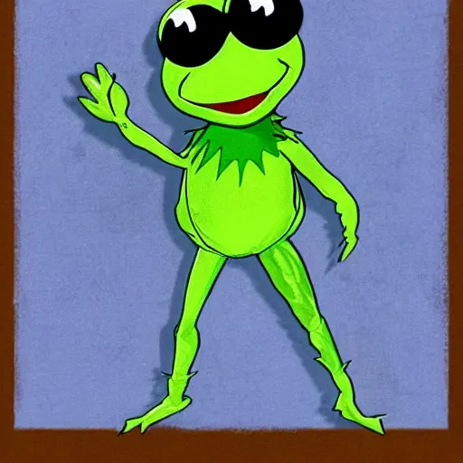 Image similar to overwatch character kermit the frog