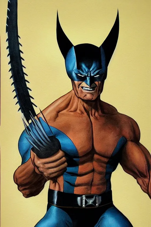 Image similar to Wolverine from the X-Men painting by Ruprecht von Kaufmann