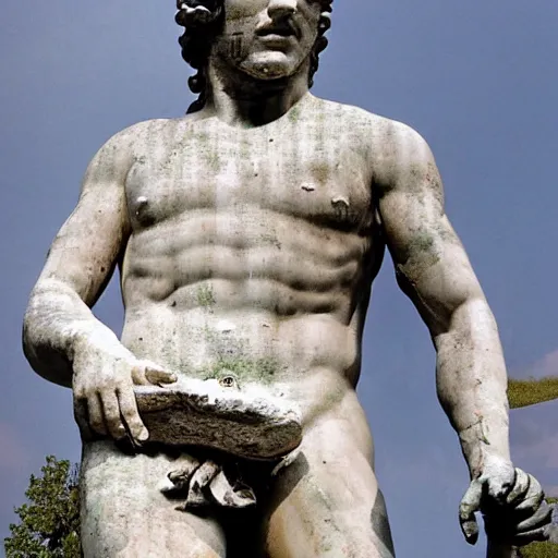 Prompt: ‘Roman statue of Jeffrey Epstein’