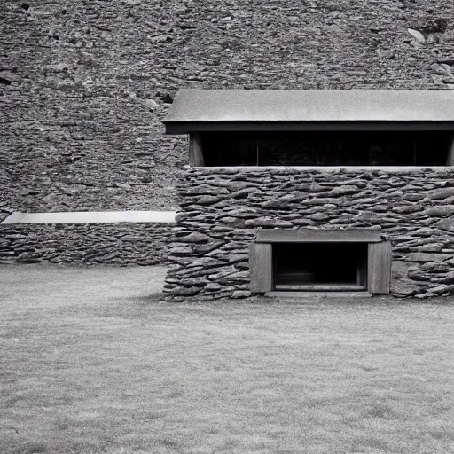 Image similar to scottish blackhouse designed by marcel breuer, fujinon premista 1 9 - 4 5 mm