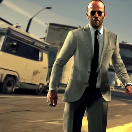 Image similar to jason statham in gta v loading screen