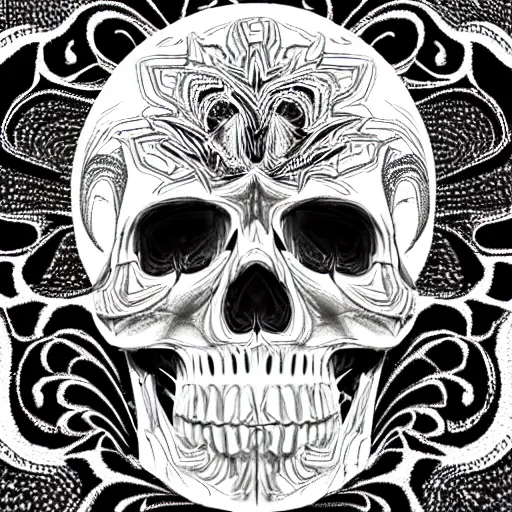 Prompt: fractal skull