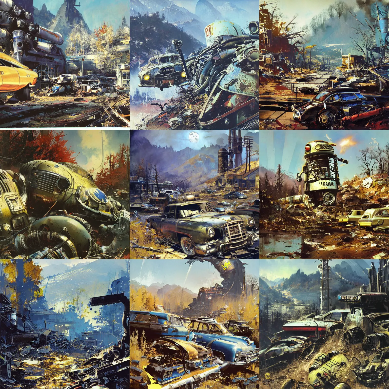 Prompt: fallout 7 6 by john berkey