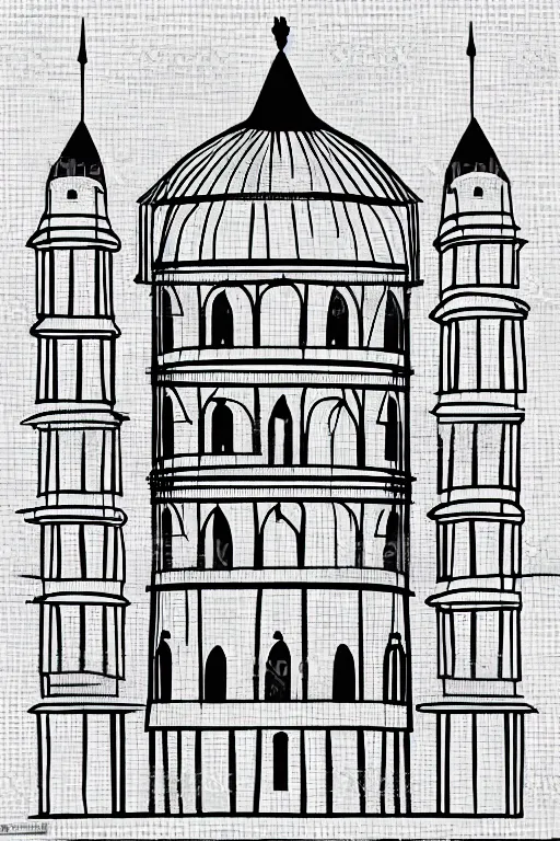 Prompt: minimalist boho style art of galata tower istanbul, illustration, vector art