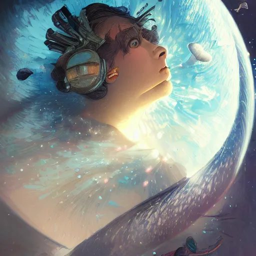 Image similar to Portrait of fat pigeon in space, dark fantasy, intricate, elegant, highly detailed, digital painting, artstation, concept art, smooth, sharp focus, illustration, art by Sam Youn and Fernanda Suarez and Artem Demura and alphonse mucha