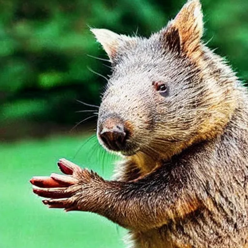 Prompt: a meme picture of a wombat