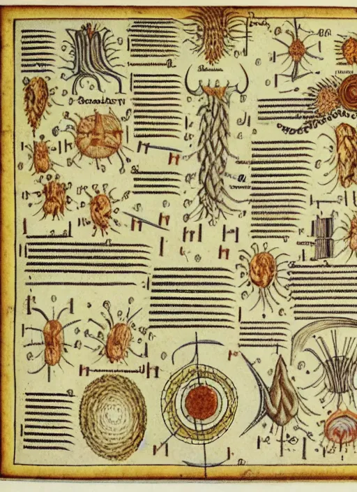 Prompt: a labeled illustrated schematic in the style of the voynich manuscript about the internal qualia of a human mind