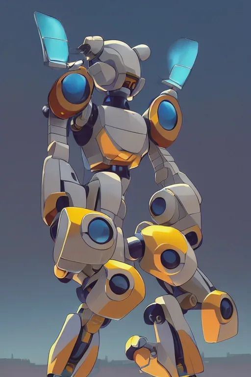 Image similar to metabots medabots medarotto medarot robot minimalist comics, behance hd by jesper ejsing, by rhads, makoto shinkai and lois van baarle, ilya kuvshinov, rossdraws global illumination ray tracing hdr radiating a glowing aura