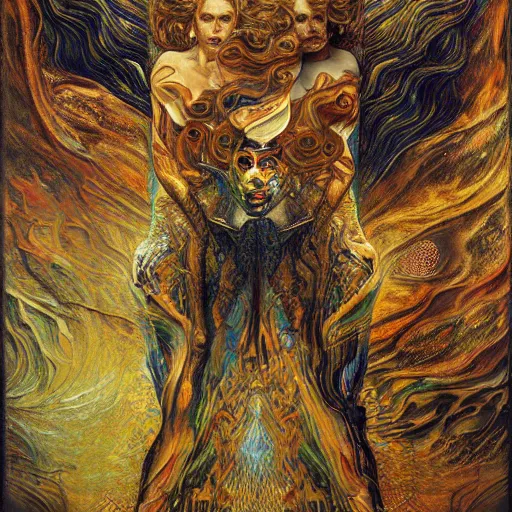 Image similar to Divine Chaos Engine by Karol Bak, Jean Deville, Gustav Klimt, and Vincent Van Gogh, visionary fractal structures