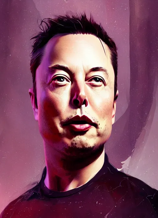 Prompt: a beautiful portrait of elon musk. character design by cory loftis, fenghua zhong, ryohei hase, ismail inceoglu and ruan jia. volumetric light, detailed, rendered in octane