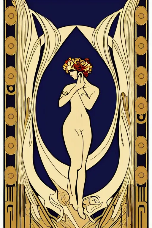 Image similar to Gaia in the style of Art Nouveau and Art Deco