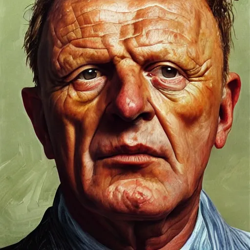 Prompt: high quality high detail painting by lucian freud, hd, portrait of antony hopkins